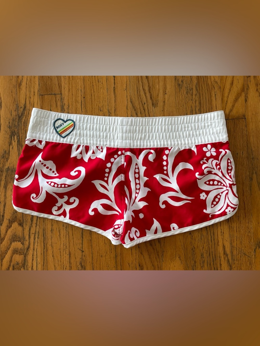 Roxy Red and White Athletic Shorts